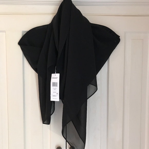 EILEEN FISHER 100% SILK BLACK SCARF/WRAP NWT - Picture 1 of 8